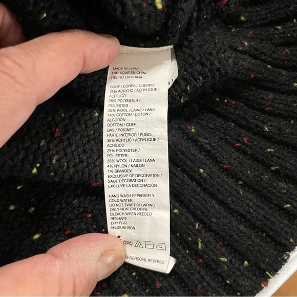 IZOD Men’s Black Speckled 1/4 Zip Mock Neck Sweater Nordic Fair Isle Pattern XL - Picture 10 of 15